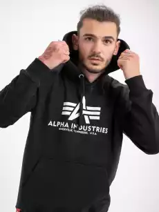 Bluza Z Kapturem Alpha Industries Basic Czarna Odzież obuwie dodatki Odzież męska Bluzy męskie