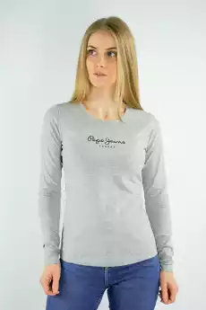 LONGSLEEVE DAMSKI PEPE JEANS PL502755 SZARY STRETCH Odzież obuwie dodatki Odzież damska Bluzki i bluzeczki damskie