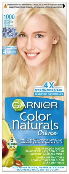 Garnier Color Naturals 1000 Naturalny Ultra Blond odżywczy krem rozjaśniający rozjaśnia do 4 tonów Zdrowie i uroda Kosmetyki i akcesoria Pielęgnacja i stylizacja włosów Farby i szampony koloryzujące