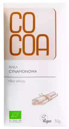 TABLICZKA BIAŁA CYNAMONOWA BIO 50 g COCOA Artykuły Spożywcze Zdrowa żywność