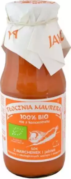 SOK MARCHEWKOWY Z JABŁKIEM BIO 300 ml TŁOCZNIA MAURERA Artykuły Spożywcze Produkty dietetyczne Soki