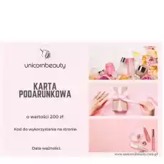 Karta podarunkowa unicornbeauty 200 zł elektroniczna Zdrowie i uroda Kosmetyki i akcesoria