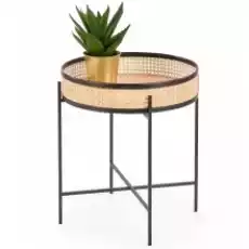 Okrągły stolik kawowy Lanipa 50 cm rattan naturalny boho Dom i ogród Meble