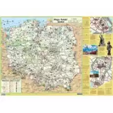 Mapa Polski Junior dla dzieci Plansza edukacyjna na ścianę i biurko Biuro i firma Akcesoria biurowe Artykuły papiernicze Globusy i mapy