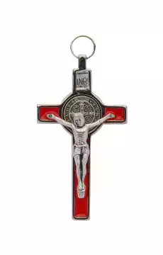 Krzyż św Benedykta czerwony 7 cm Dewocjonalia
