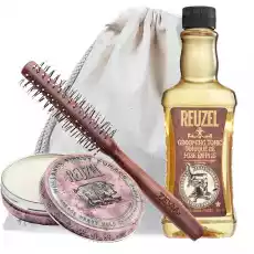 Duży zestaw do stylizacji włosów Reuzel Grooming Tonic Reuzel Pink Pomade oraz ZEW Roller Gadżety Zestawy prezentowe