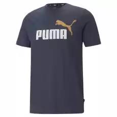 Koszulka męska Puma ESS 2 COL Logo granatowa 58675915 Odzież obuwie dodatki Koszulki