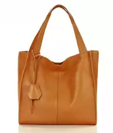 Modna torebka damska skórzany shopper bag MARCO MAZZINI Portofino Max camel Odzież obuwie dodatki Galanteria i dodatki Torebki damskie