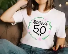 biała koszulka boska 50 na 50 urodziny Odzież obuwie dodatki Odzież damska Tshirty i koszulki damskie