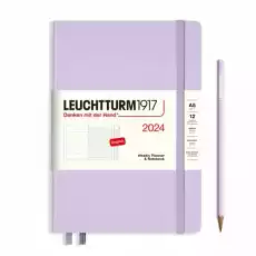 PLANER TYGODNIOWY Z NOTATNIKIEM LEUCHTTURM1917 MEDIUMA5 2024 LILIOWY Biuro i firma Akcesoria biurowe Artykuły papiernicze