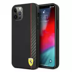 Ferrari FESAXHCP12LBK iPhone 12 Pro Max 67 czarnyblack hardcase On Track Carbon Stripe Telefony i akcesoria Akcesoria telefoniczne Etui