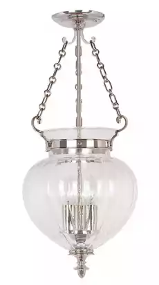 Lampa Sufitowa Wisząca Lantern M Nikiel Szkło 275x275x52cm Dom i ogród Wyposażenie wnętrz Oświetlenie Lampy sufitowe