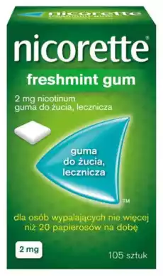 NICORETTE Freshmint 2mg x 105 gum Zdrowie i uroda Zdrowie FarmaceutykiLeki TabletkiKapsułkiDrażetki