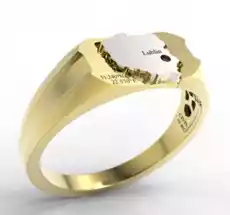 Sygnet złoty CIVIS z rubinem oprawionym w kontur Polski SJ15ZB Biżuteria i zegarki Biżuteria dla Panów Sygnety