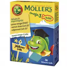 Mollers omega3 żelki o smaku jabłkowym 36 sztuk Dla dziecka Akcesoria dla dzieci Pielęgnacja i higiena dziecka