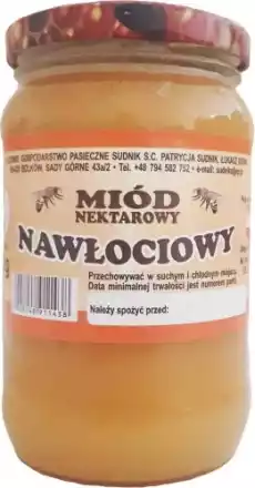 Miód wielokwiatowy z nawłocią i słonecznikiem 500g Rodzinna Pasieka Sudnik Artykuły Spożywcze Miód