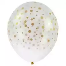 Balony transparentne z nadrukiem konfetti 30cm 5sz Prezenty Pakowanie prezentów