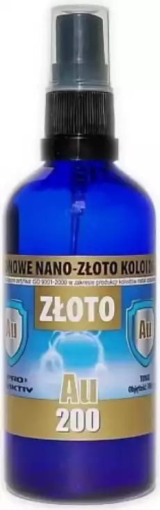 Niejonowe nano złoto koloidalne Au 200 20ppm spray 100ml Pro Aktiv Zdrowie i uroda Zdrowie Witaminy minerały suplementy diety