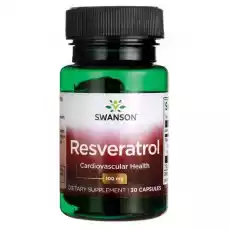 Swanson Resweratrol 100mg 30kaps Zdrowie i uroda Zdrowie Witaminy minerały suplementy diety