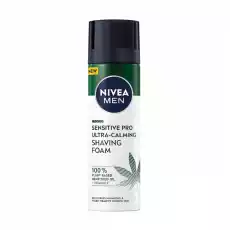 Nivea Men Sensitive Pro UltraCalming Shaving Foam pianka do golenia z olejem z nasion konopnych 200ml Zdrowie i uroda Kosmetyki i akcesoria Kosmetyki dla mężczyzn Męskie kosmetyki i akcesoria do golenia