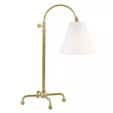 Lampa Biurkowa Curves No 1 Postarzały Mosiądz Len 47x77cm Dom i ogród Wyposażenie wnętrz Oświetlenie Lampy stołowe