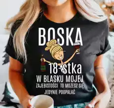 damska koszulka na 18 urodziny boska 18 dla blondynki Odzież obuwie dodatki Odzież damska Tshirty i koszulki damskie