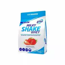 6PAK Milky Shake Whey 700g białko WPC o smaku truskawkowym Artykuły Spożywcze