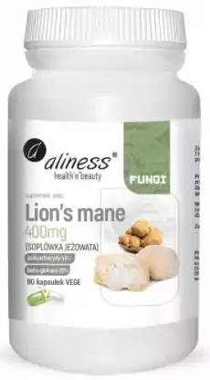 Lions Mane ekstrakt 4020 400mg x 90caps Aliness Artykuły Spożywcze