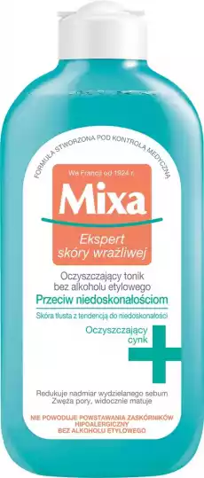 Mixa Przeciw niedoskonałościom tonik przeciw niedoskonałościom 200ml Zdrowie i uroda Kosmetyki i akcesoria Pielęgnacja twarzy Toniki do twarzy