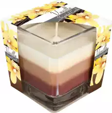 Bispol świeca zapachowa trójkolorowa w szkle wanilia 1 sztuka Dom i ogród Wyposażenie wnętrz Świece i aromaterapia