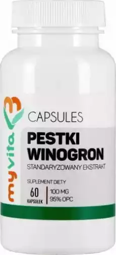 Ekstrakt z pestek winogron standaryzowany 100 mg 60 kapsułek MyVita Zdrowie i uroda Zdrowie Witaminy minerały suplementy diety