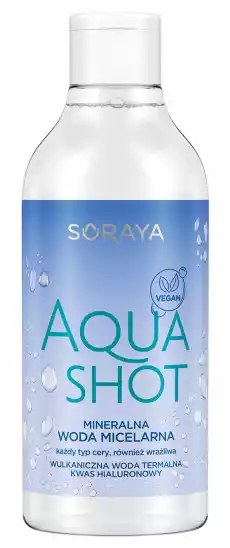 Soraya Aquashot Mineralna woda micelarna 400ml Zdrowie i uroda Kosmetyki i akcesoria Makijaż i demakijaż Demakijaż