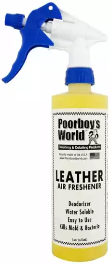 Poorboys World Leather odświeżacz zapach Skóry 473ml Motoryzacja Pielęgnacja samochodu Pielęgnacja wnętrza samochodu