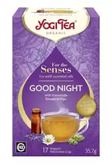 HERBATKA DLA ZMYSŁÓW NA DOBRANOC Z OLEJKIEM LAWENDOWYM FOR THE SENSES GOOD NIGHT BIO 17 x 21 g 357 g YOGI TEA Artykuły Spożywcze Herbata