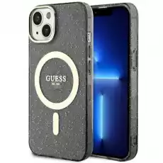 Guess GUHMP14SHCMCGK iPhone 14 61 czarnyblack hardcase Glitter Gold MagSafe Telefony i akcesoria Akcesoria telefoniczne Etui