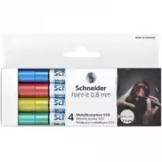 Schneider Marker akrylowy PaintIt Metallic niebieski czerowny żółty zielony 08 mm 4 szt Dla dziecka Artykuły szkolne Kredki farby flamastry markery