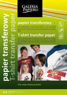 Papier transferowy na naprasowywanki jasne tkaniny 5 sztuk Biuro i firma Akcesoria biurowe Pozostałe akcesoria biurowe