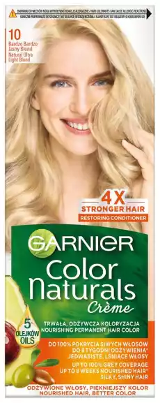 Garnier Color Naturals 10 Bardzo bardzo jasny blond farba do włosów do 100 pokrycia siwych włosów Zdrowie i uroda Kosmetyki i akcesoria Pielęgnacja i stylizacja włosów Farby i szampony koloryzujące