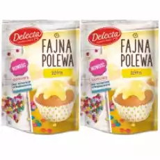 Delecta Fajna polewa żółta do dekoracji wypieków Zestaw 2 x 80 g Artykuły Spożywcze Produkty sypkie