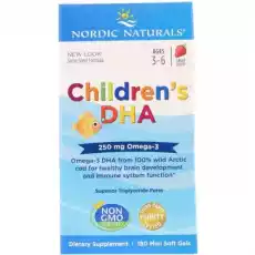 Childrens DHA 250 mg 180 kapsułek Nordic Naturals Zdrowie i uroda Zdrowie Witaminy minerały suplementy diety