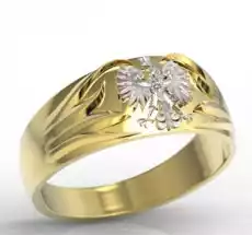 Sygnet złoty z orłem INSIGNE SJ13ZB Biżuteria i zegarki Biżuteria dla Panów Sygnety