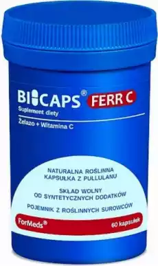 Bicaps Ferr C Żelazo witamina C 60 kapsułek ForMeds Sport i rekreacja Odżywki i suplementy Witaminy i minerały