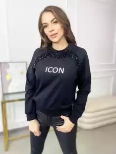 Bluza Icon z Frędzlami Czarna Odzież obuwie dodatki Odzież damska Bluzy damskie