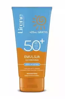 Lirene Emulsja do opalania do skóry wrażliwej SPF50 175ml 150ml25ml gratis Zdrowie i uroda Kosmetyki i akcesoria Pielęgnacja ciała Opalanie