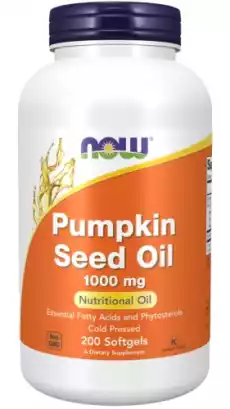 Olej z nasion dyni 1000 mg pumpkin seed oil 200 kaps NOW FOODS Artykuły Spożywcze