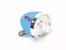 Lampa przód bateryjna 160302 SW 3LED RETRO niebieska z włącz 4xAA buchwytu Sport i rekreacja Rowery i akcesoria Akcesoria rowerowe Oświetlenie rowerowe