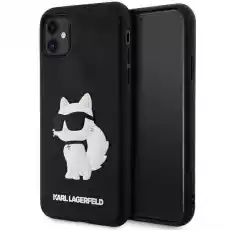 Karl Lagerfeld KLHCN613DRKHNK iPhone 11 Xr 61 czarnyblack hardcase Rubber Choupette 3D Telefony i akcesoria Akcesoria telefoniczne Etui