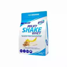 6PAK Milky Shake Whey 700g białko WPC o smaku bananowym z masłem orzechowym Artykuły Spożywcze