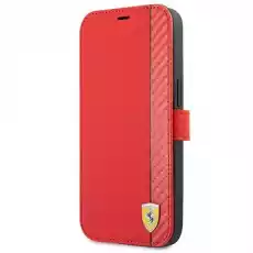 Ferrari FESAXFLBKP13SRE iPhone 13 mini 54 czerwonyred book On Track Carbon Stripe Telefony i akcesoria Akcesoria telefoniczne Etui