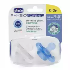 Chicco PhysioForma smoczek silikonowy uspokajający Mini Soft 02m Boy 2szt Dla dziecka Akcesoria dla dzieci